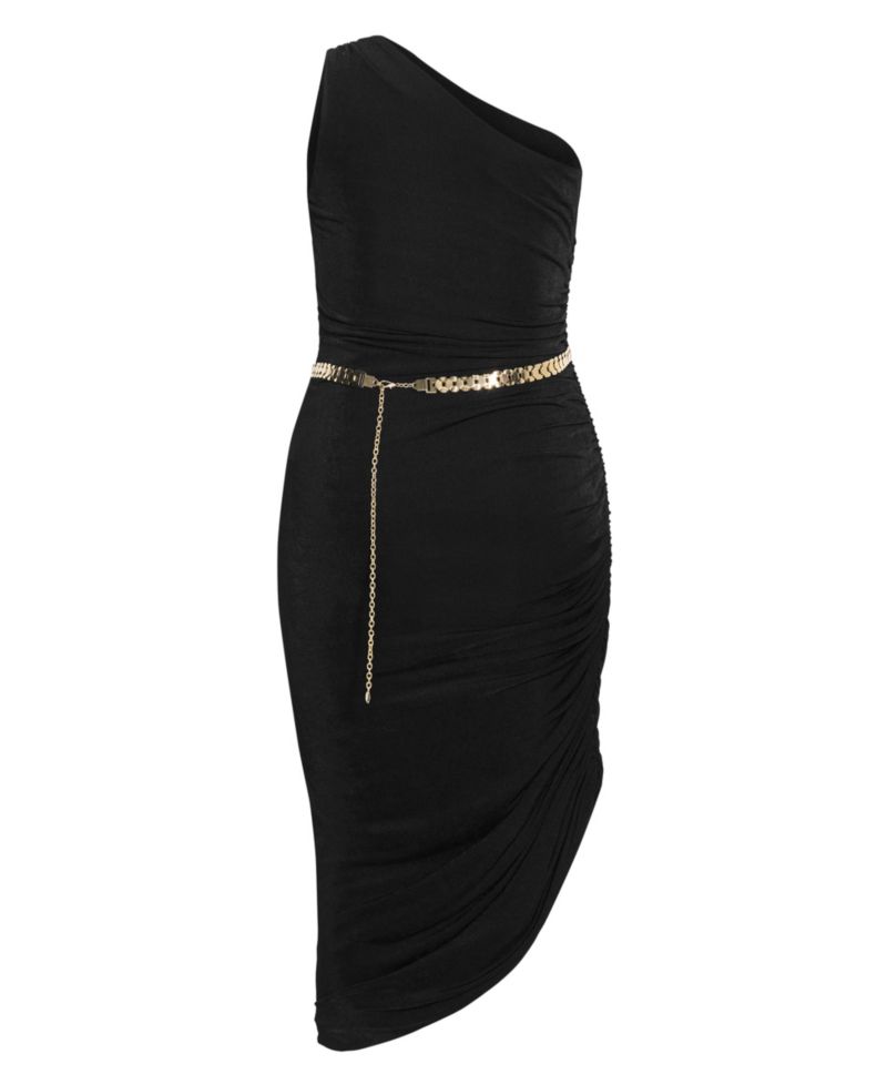 Plus Size Orbit One-Shoulder Body-Con Midi Dress