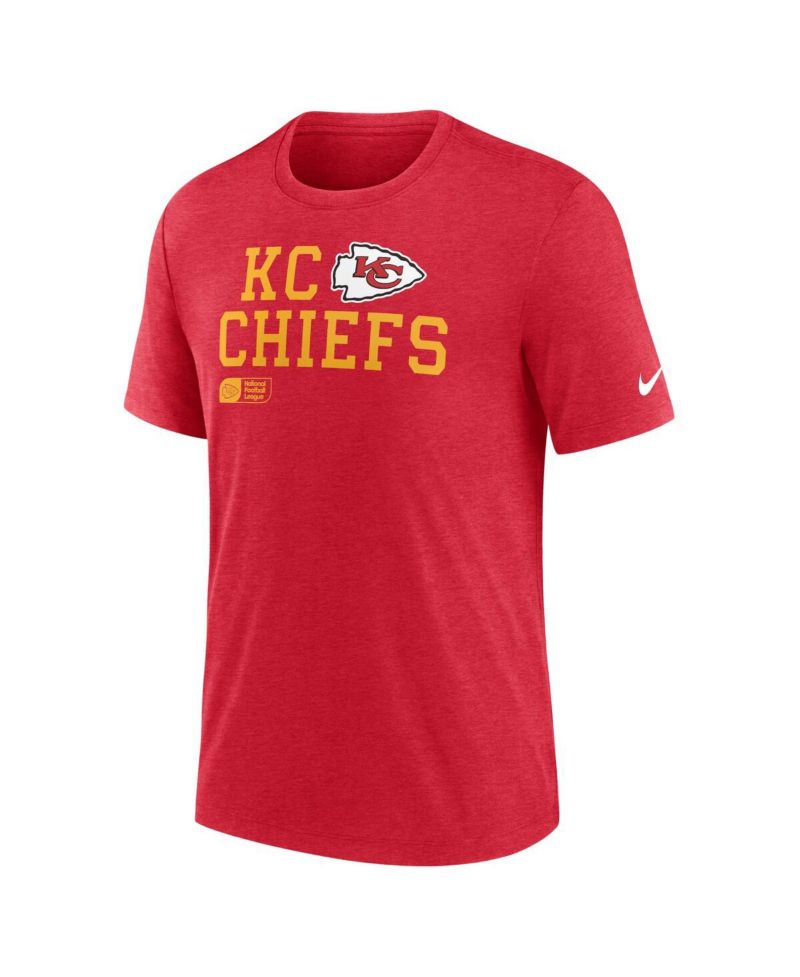 Men's Red Kansas City Chiefs Overlap Lockup Tri-Blend T-Shirt
