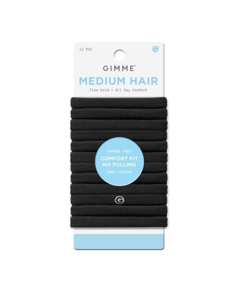 Medium Hold Hair Bands - Seamless Spandex and Nylon Ties for All Hair Types - Damage-Free, Comfort Fit Ponytail Holders - 12 Pack