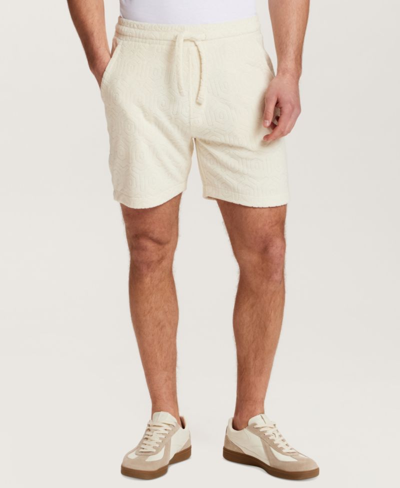 Men's Geometric Terry Knit Drawstring Shorts