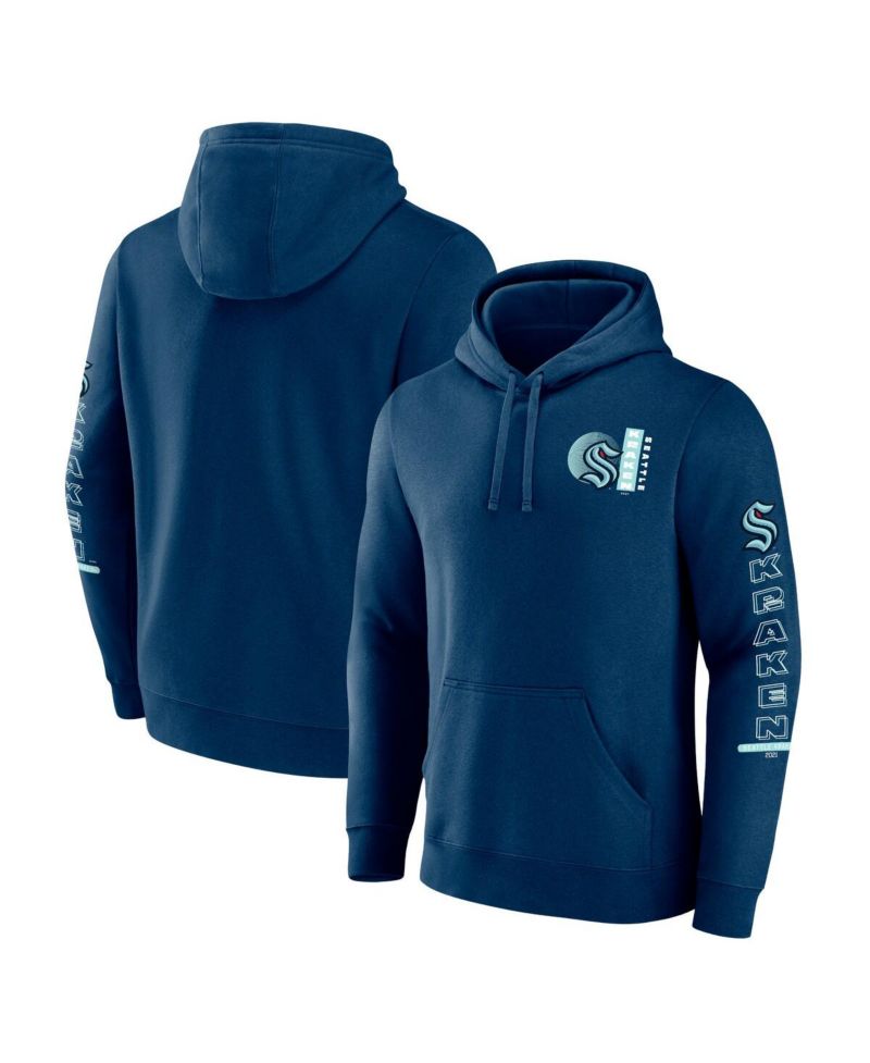 Men's Deep Sea Blue Seattle Kraken Revolution Pullover Hoodie