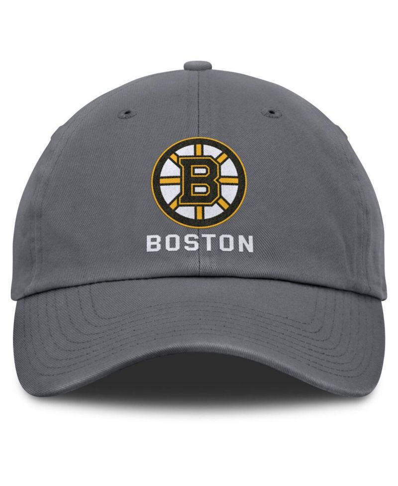 Men's Charcoal Boston Bruins Washed Adjustable Hat
