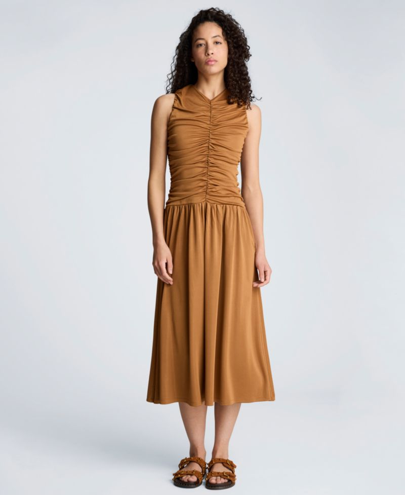 Women's Ruched A-Line Midi Dress