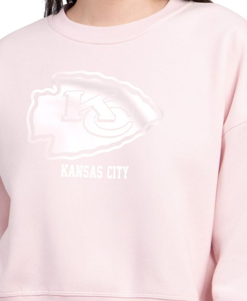 Women's Light Pink Kansas City Chiefs Travel Pastels Boxy Fleece Sweatshirt