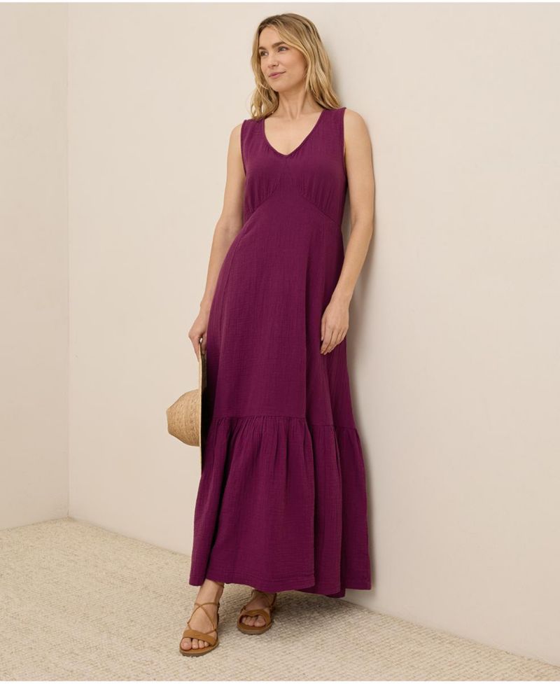 Women's Organic Cotton Coastal Double Gauze Beach To Brunch Dress