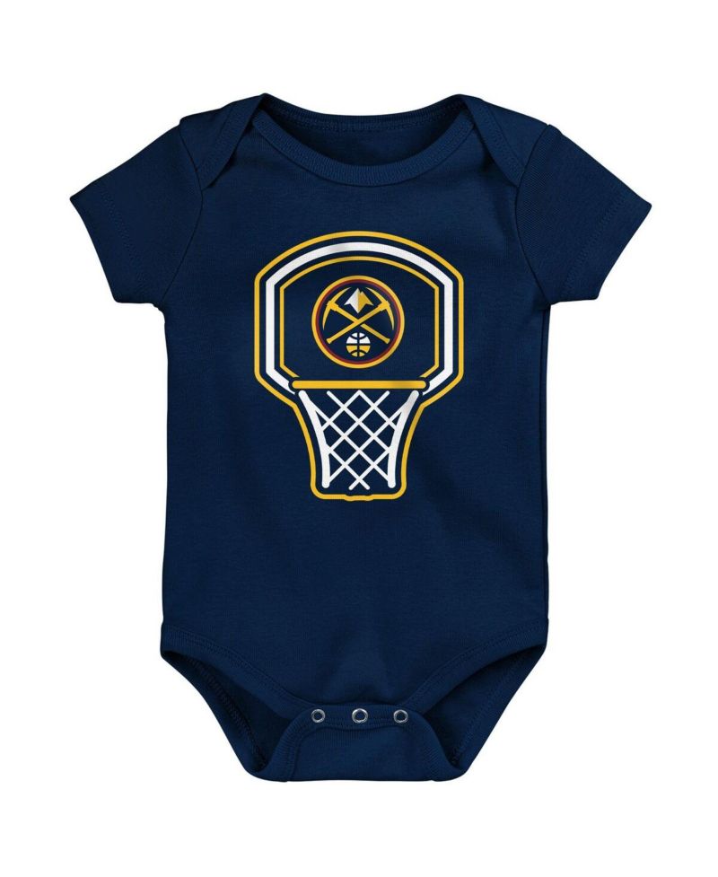 Baby Boys and Girls 3-Pack Denver Nuggets Littlest Player Bodysuit Set