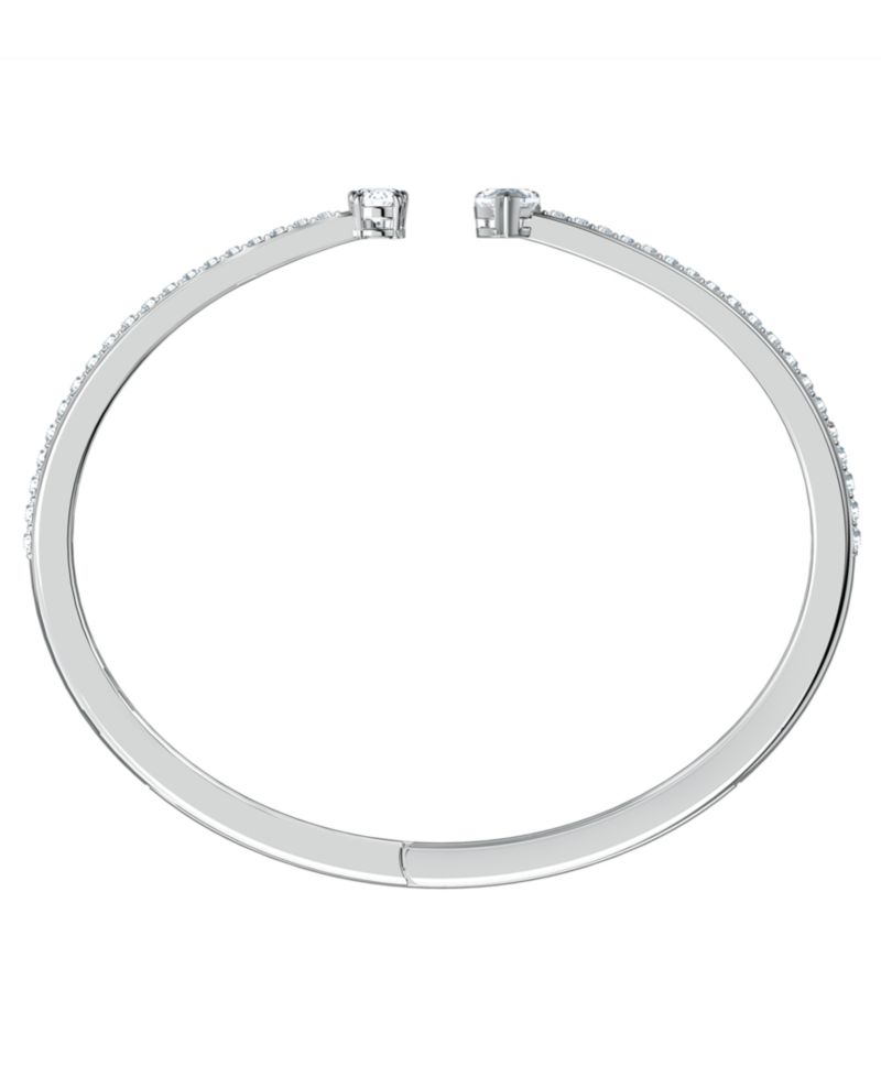 Silver-Tone Crystal Cuff Bracelet