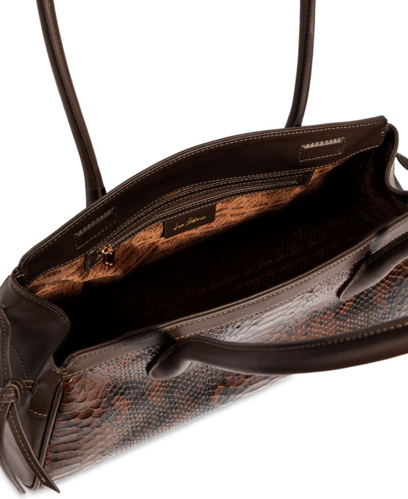 Elaina East West Embossed Snake Shoulder Handbag