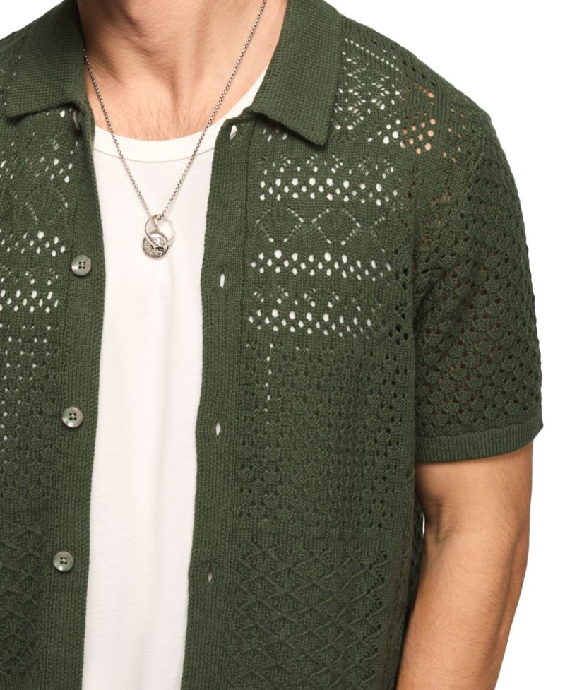 Men's Crotchet Button-Down Shirt