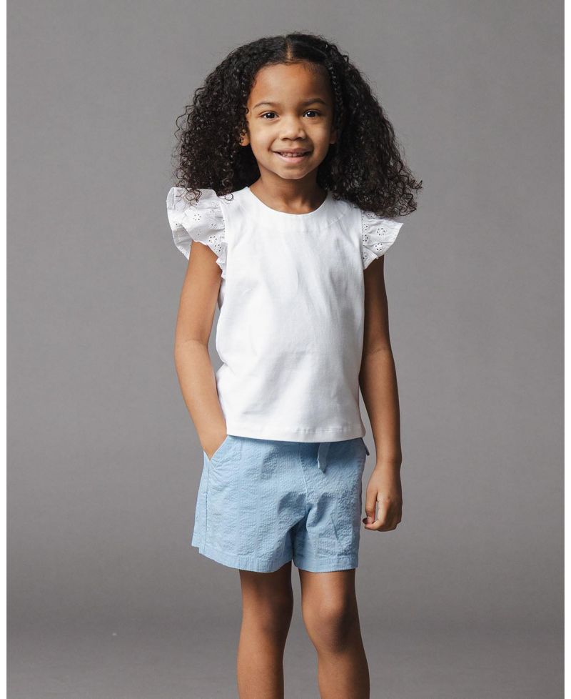 Little Girls Hope and Henry Organic Seersucker Pull-On Short