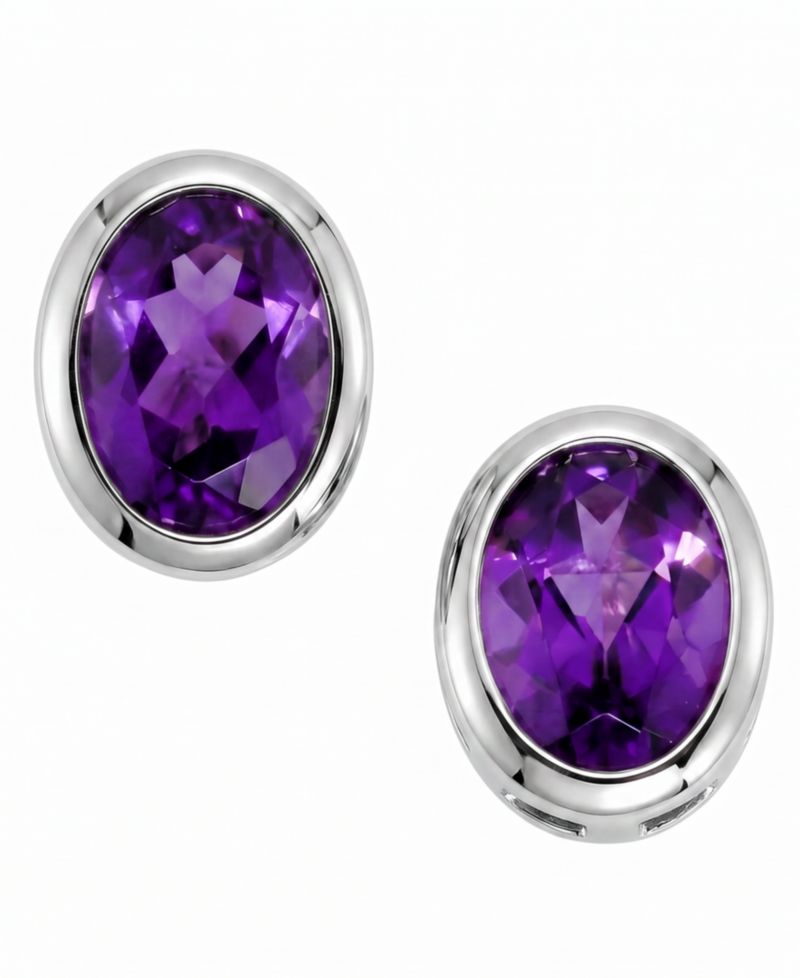 Peridot (1-1/2 ct. t.w.) Stud Earrings in Sterling Silver (Also Available in Amethyst, Blue Topaz, Garnet, & Citrine)