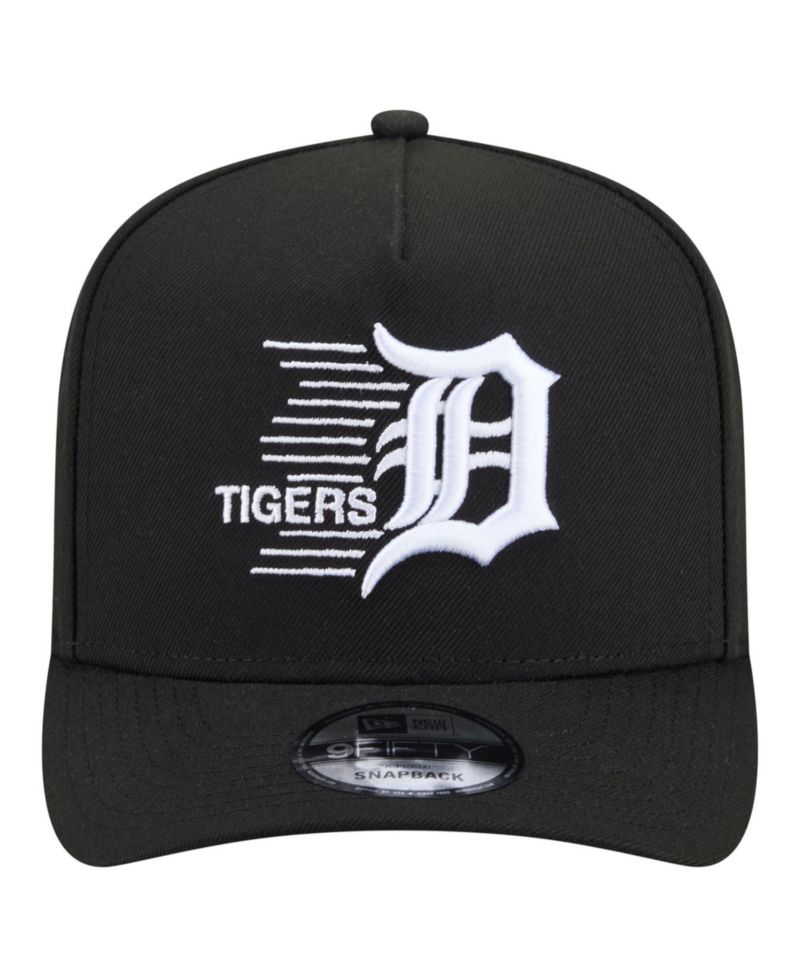 Men's Black Detroit Tigers Motion A-Frame 9FIFTY Snapback Hat