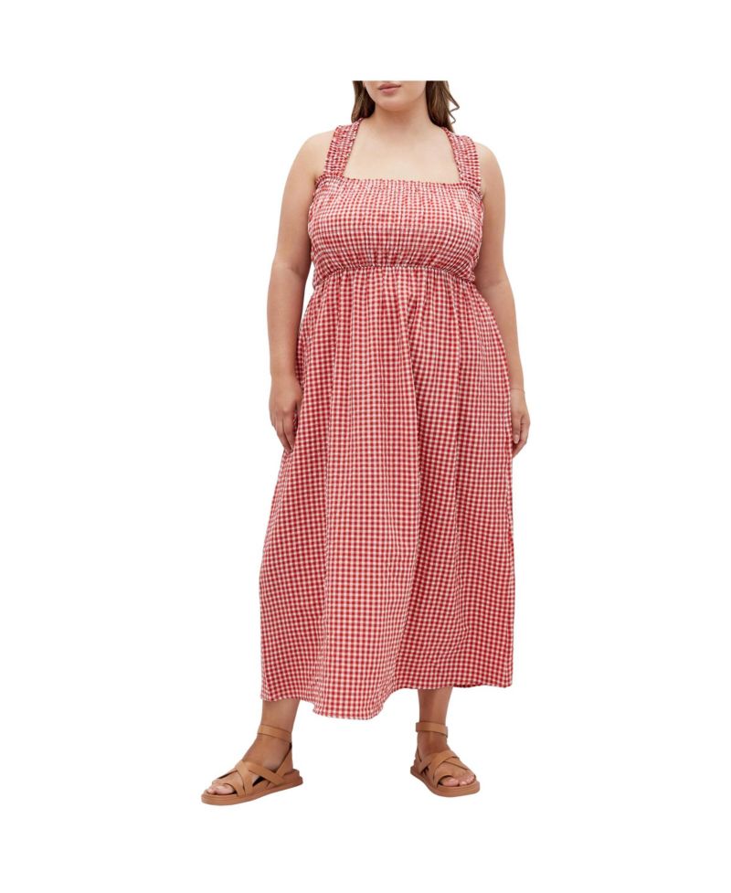 Women's Cute Gingham Maxi Dress