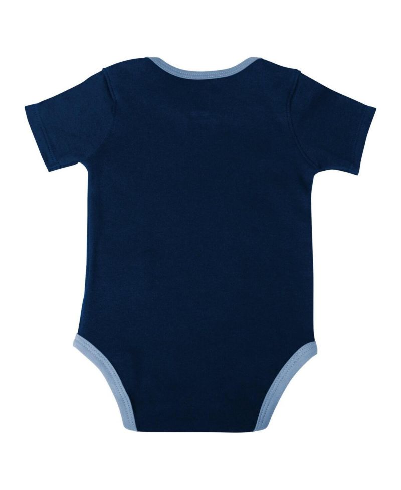 Baby Boys and Girls Navy, Light Blue, Gray Memphis Grizzlies Bank Shot Bodysuit, Hoodie T-shirt and Shorts Set