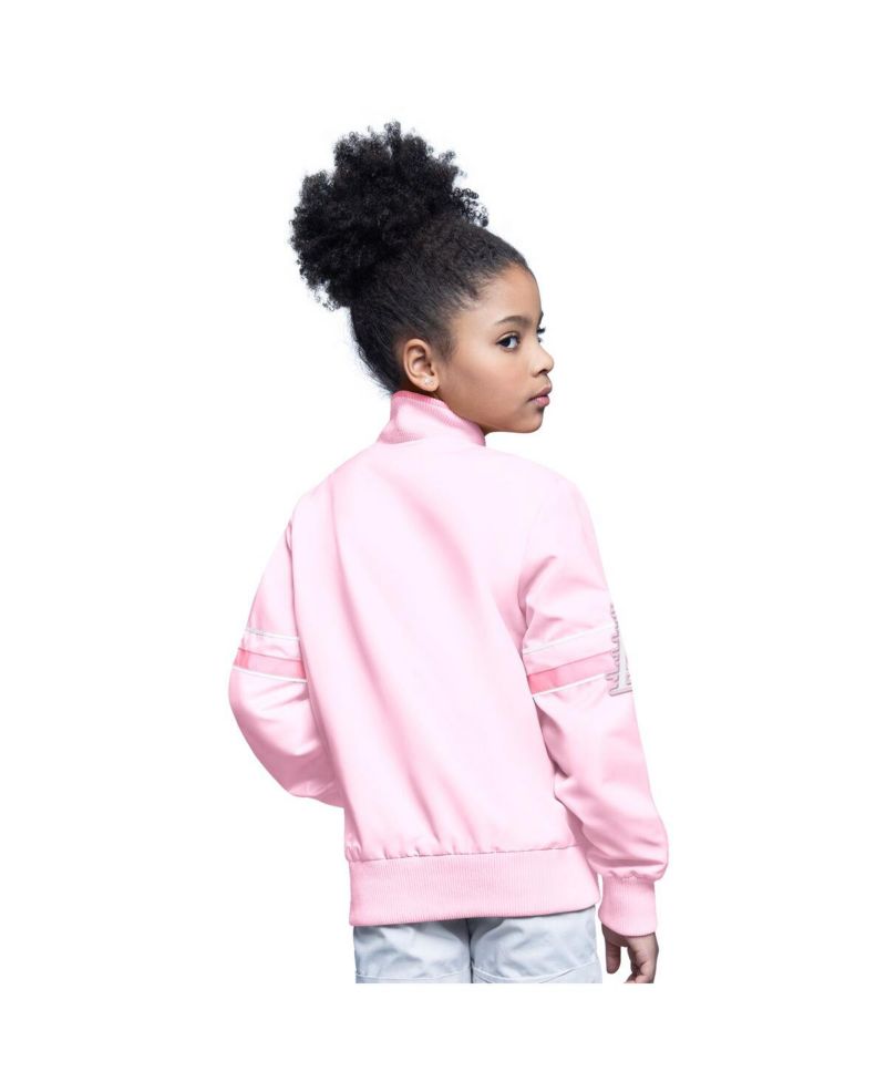Big Boys and Girls Light Pink Los Angeles Lakers Arena Full-Snap Varsity Jacket