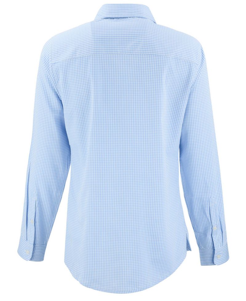 Women's Cutter and Buck Skyline Epic Confidence Recycled Gingham Long Sleeve Dress Shirt