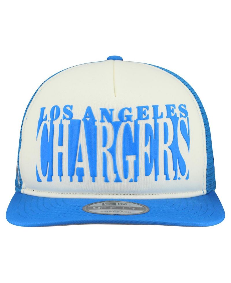 Men's Cream/Powder Blue Los Angeles Chargers Cutout A-Frame 9FIFTY Snapback Hat