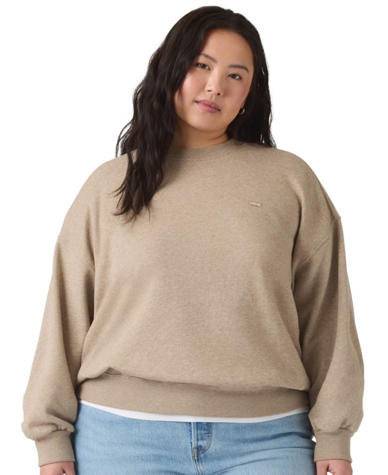 Plus Size Everyday Brushed Fleece Relaxed-Fit Crewneck Sweatshirt