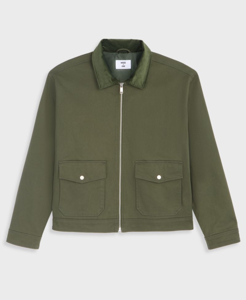 Men's Relaxed-Fit Corduroy-Collar Shirt Jacket