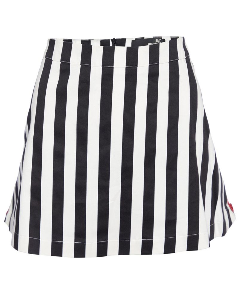 Women's Cotton Contrast Zip Detail Mini Skirt