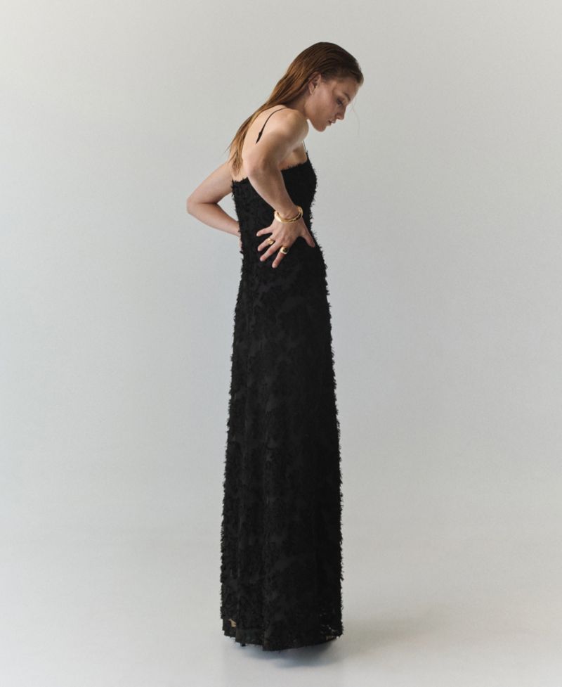 Women's Semi-Transparent Feather A-Line Dress