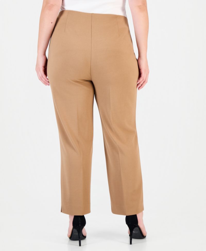 Plus Size Hollywood Waist Pull-On Mid-Rise Pants