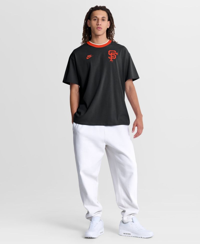 Men's Black San Francisco Giants Cooperstown Collection Ringer T-Shirt