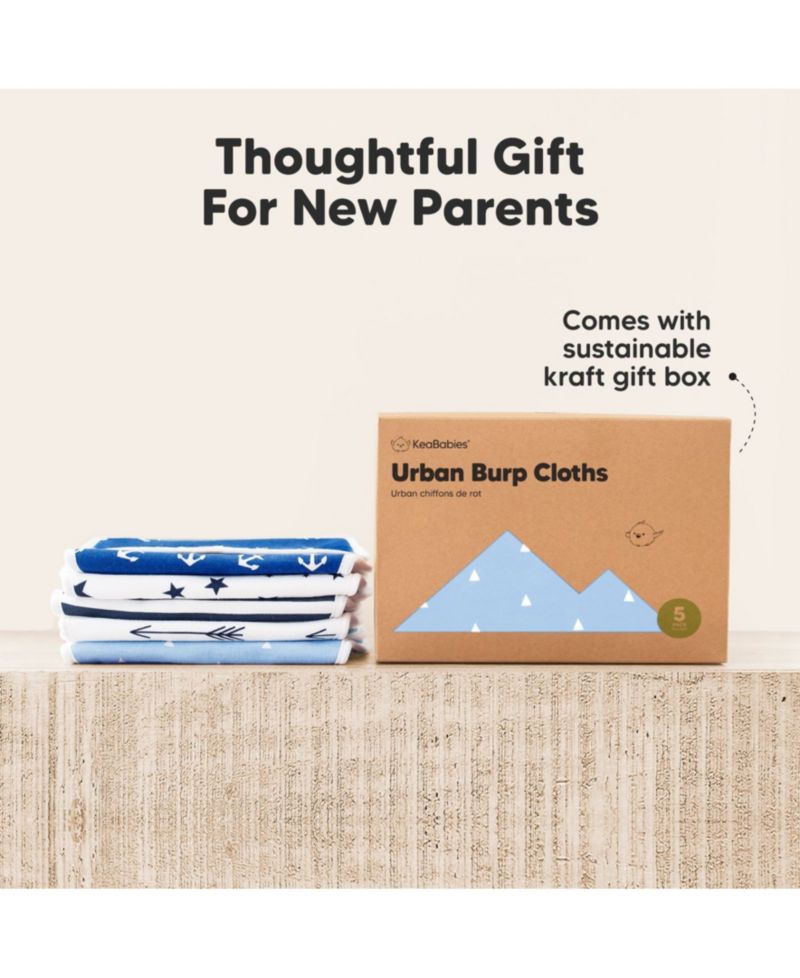 Kids Urban Baby Burp Cloths, Organic Burping Cloth for Babies, Burp Rags for Baby Girls, Boys