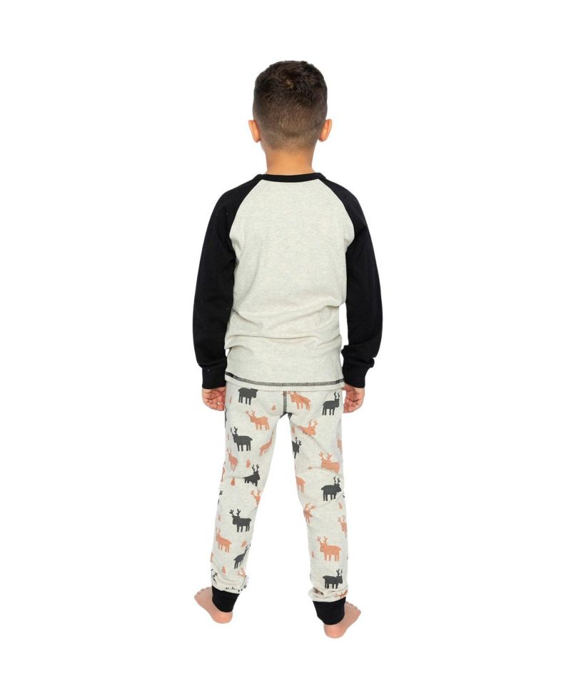 Little and Big Boy 6-12 Cotton Two Piece Pajama Set Elk Print