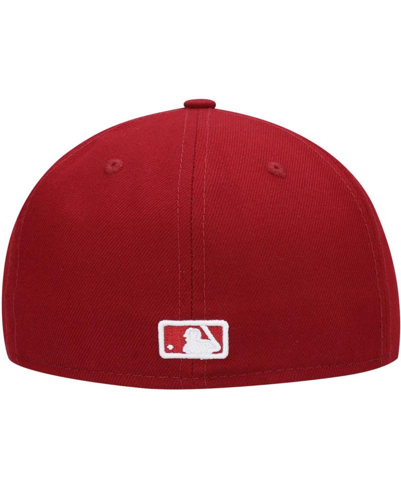 Men's Cardinal Los Angeles Dodgers Logo White 59FIFTY Fitted Hat