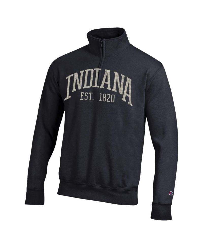 Men's Black Indiana Hoosiers Powerblend Quarter-Zip Pullover