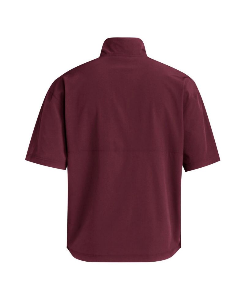 Men's Maroon Texas A&M Aggies Woven Quarter-Zip Short Sleeve Pullover Sweatshirt