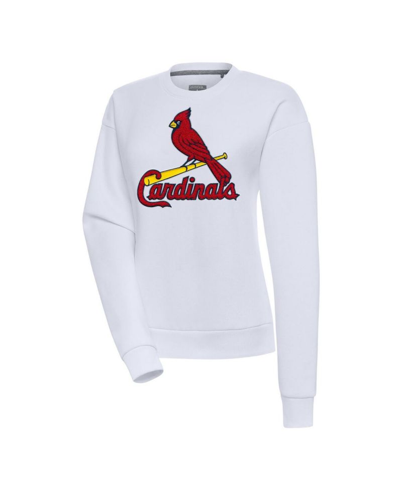 Women's White St. Louis Cardinals Victory Chenille Pullover Sweatshirt