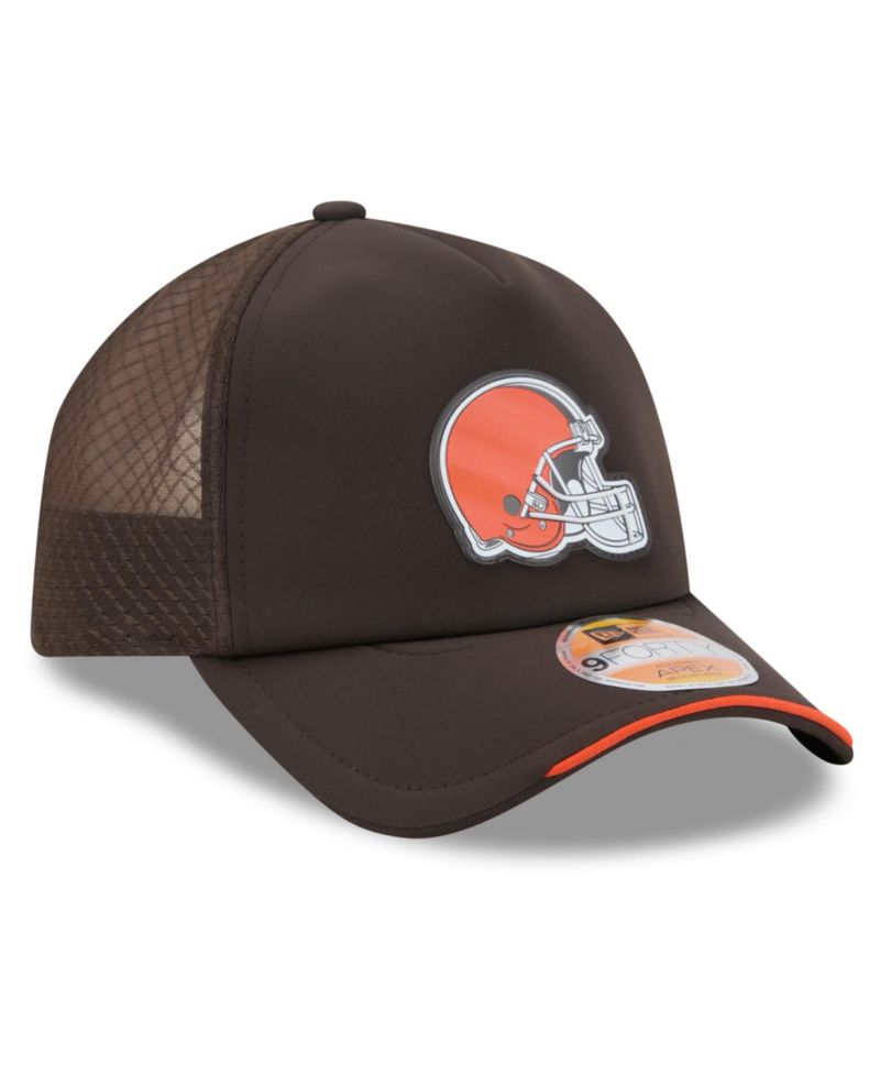 Men's Brown Cleveland Browns 2026 Sideline Apex 9FORTY Adjustable Trucker Hat