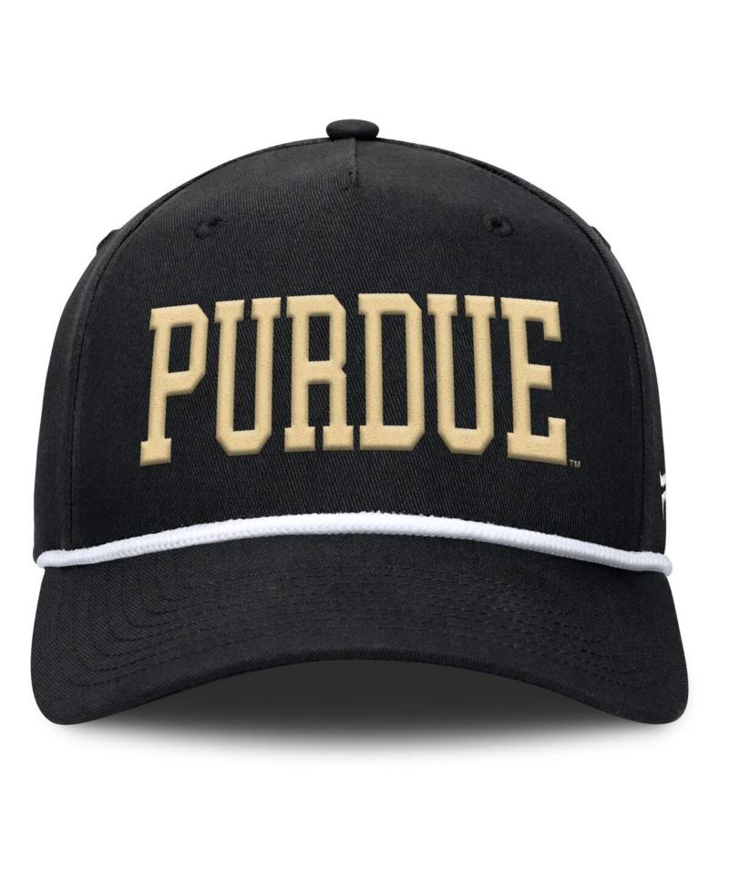 Men's Black Purdue Boilermakers Foul Ball Rope Adjustable Hat