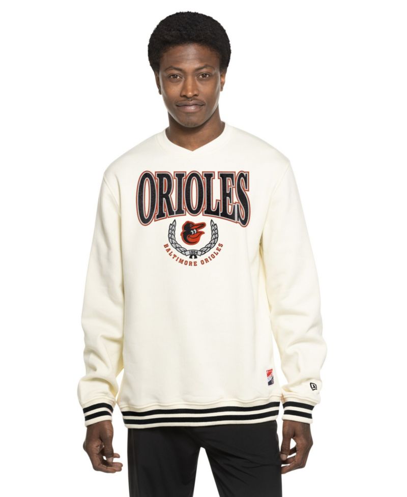 Men's White Baltimore Orioles Throwback Sweatshirt