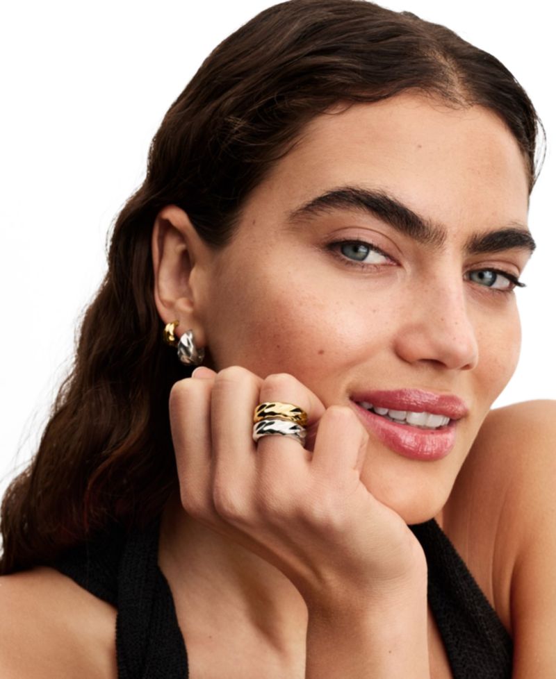 Rippled Wide Band Ring
