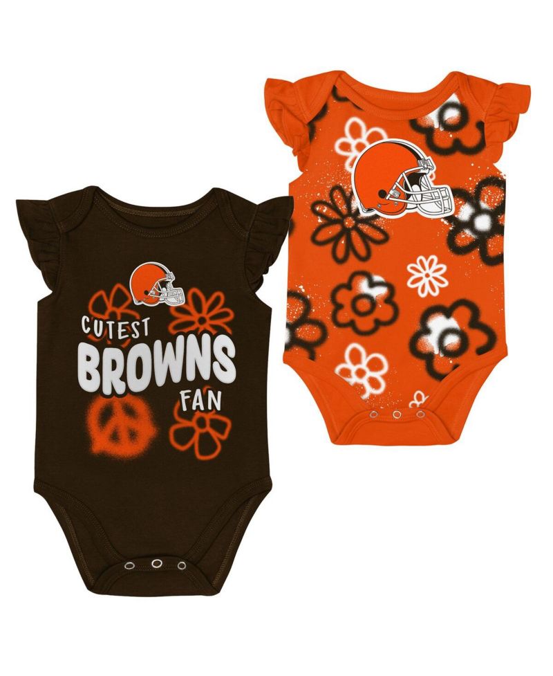 Baby Girls 2-Piece Cleveland Browns The Sunshine Bodysuit Set