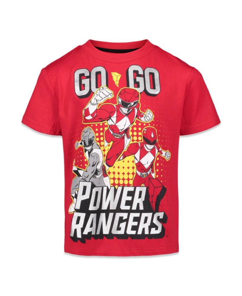 Boys Pink Ranger Yellow Ranger Red Ranger 2 Pack T-Shirts to