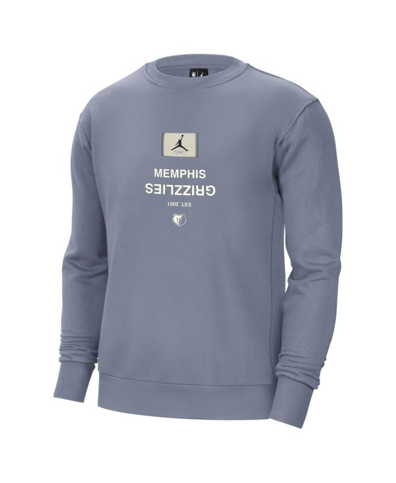 Men's Blue Memphis Grizzlies Courtside Statement Edition Heavyweight Pullover Sweatshirt