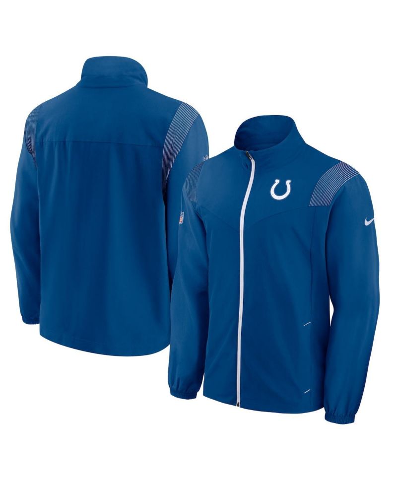 Men's Royal Indianapolis Colts Sideline Woven Logo Full-Zip Jacket