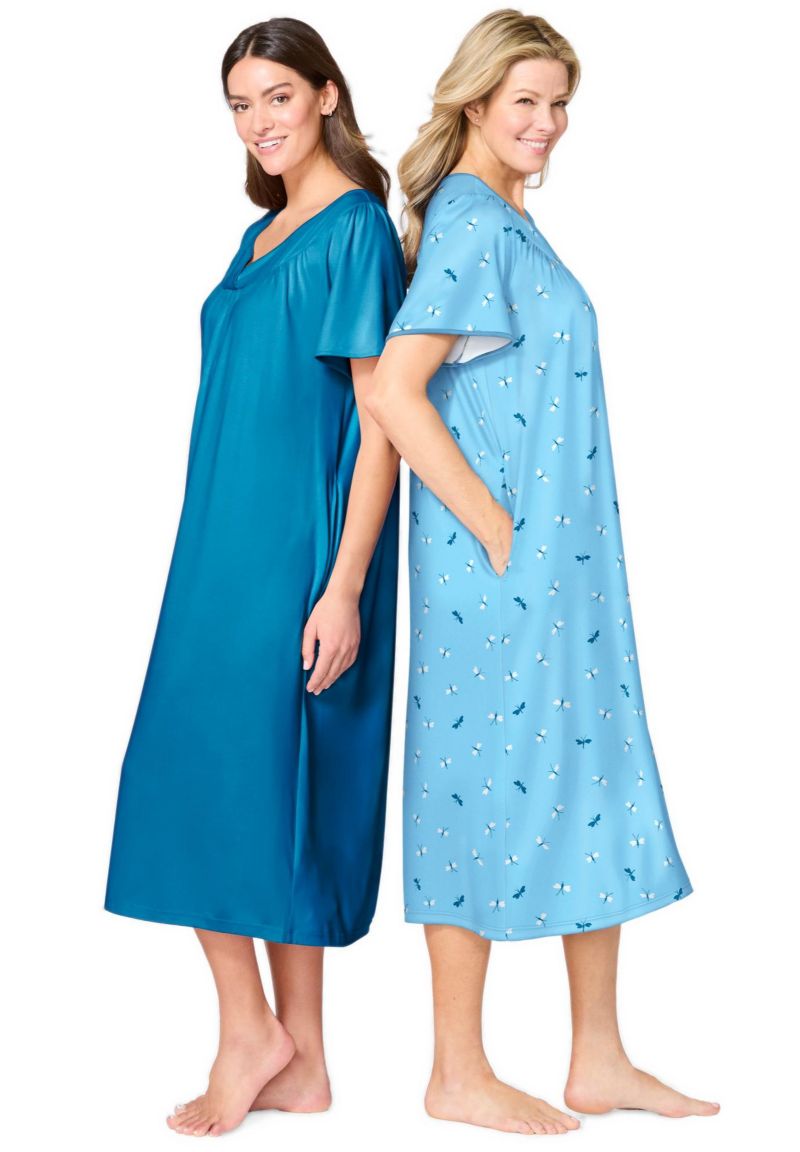 Plus Size Only Necessities 2-Pack Bib Gown