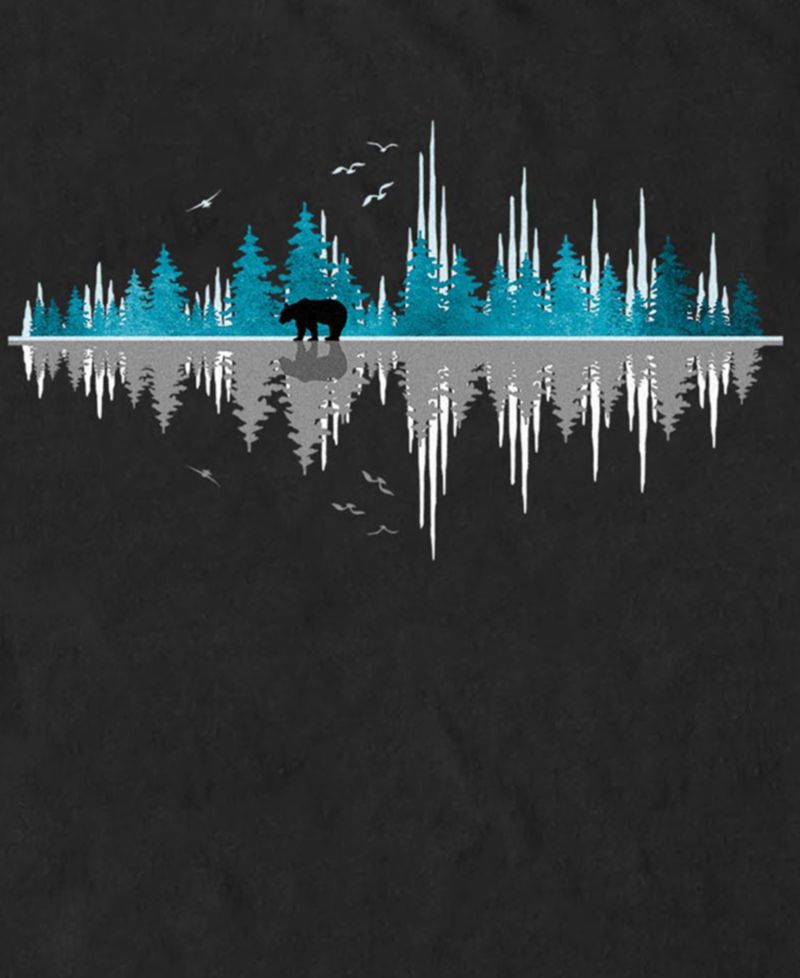 Men's The Sounds Of Nature Music Sound Wave Graphic Crew Neck T-Shirt