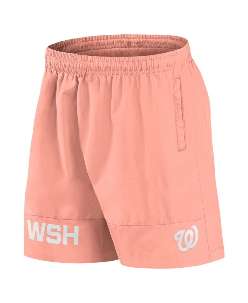 Men's Coral Washington Nationals Elements Swim Shorts
