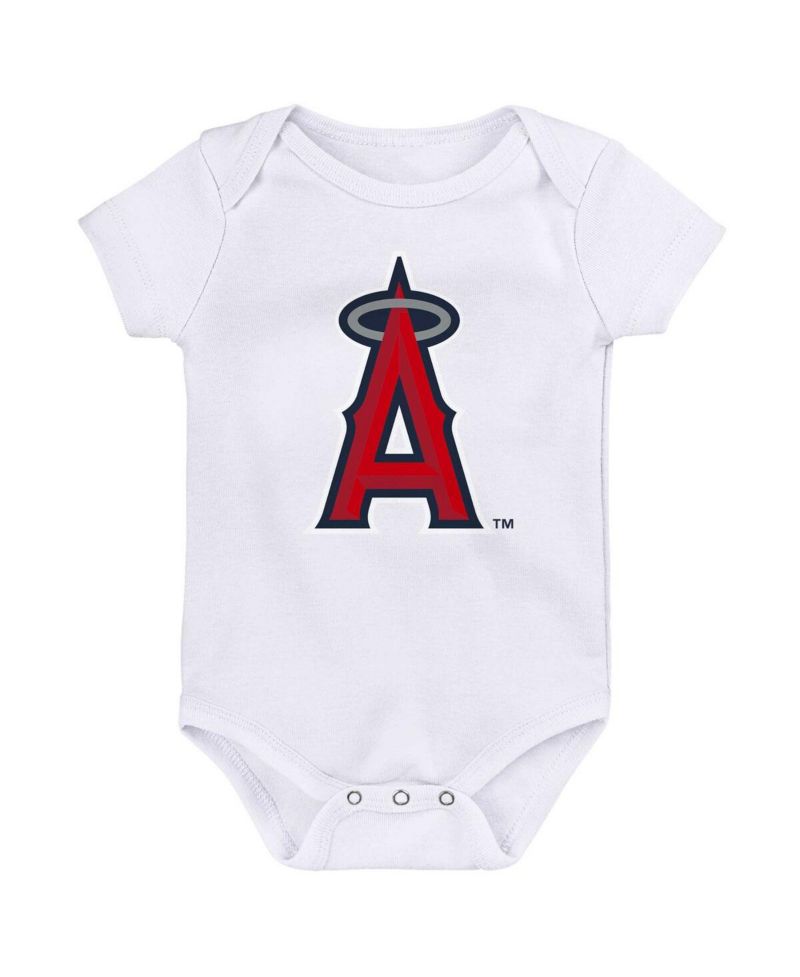 Newborn and Infant Boys and Girls Navy, Red, White Los Angeles Angels Minor League Player Three-Pack Bodysuit Set