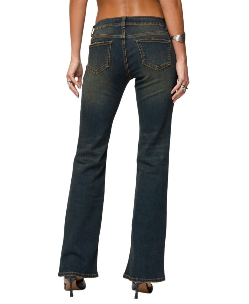 Women's Tez Vintage Washed Low Rise Bootcut Jeans