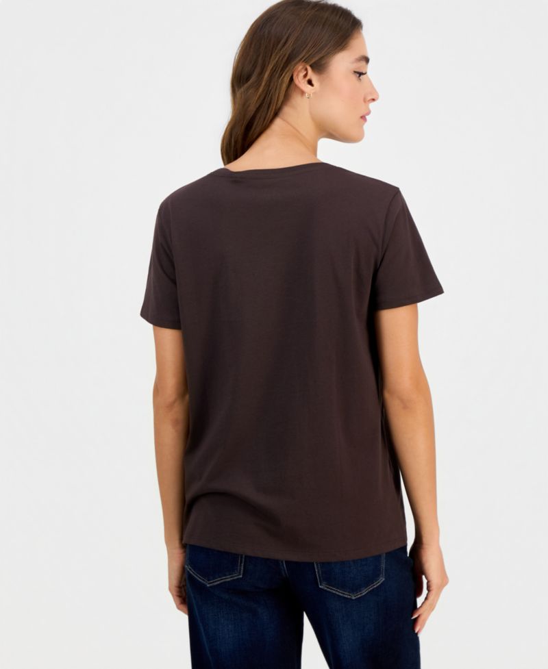 Women's Tiger Eyes Graphic Crewneck Cotton Easy T-Shirt