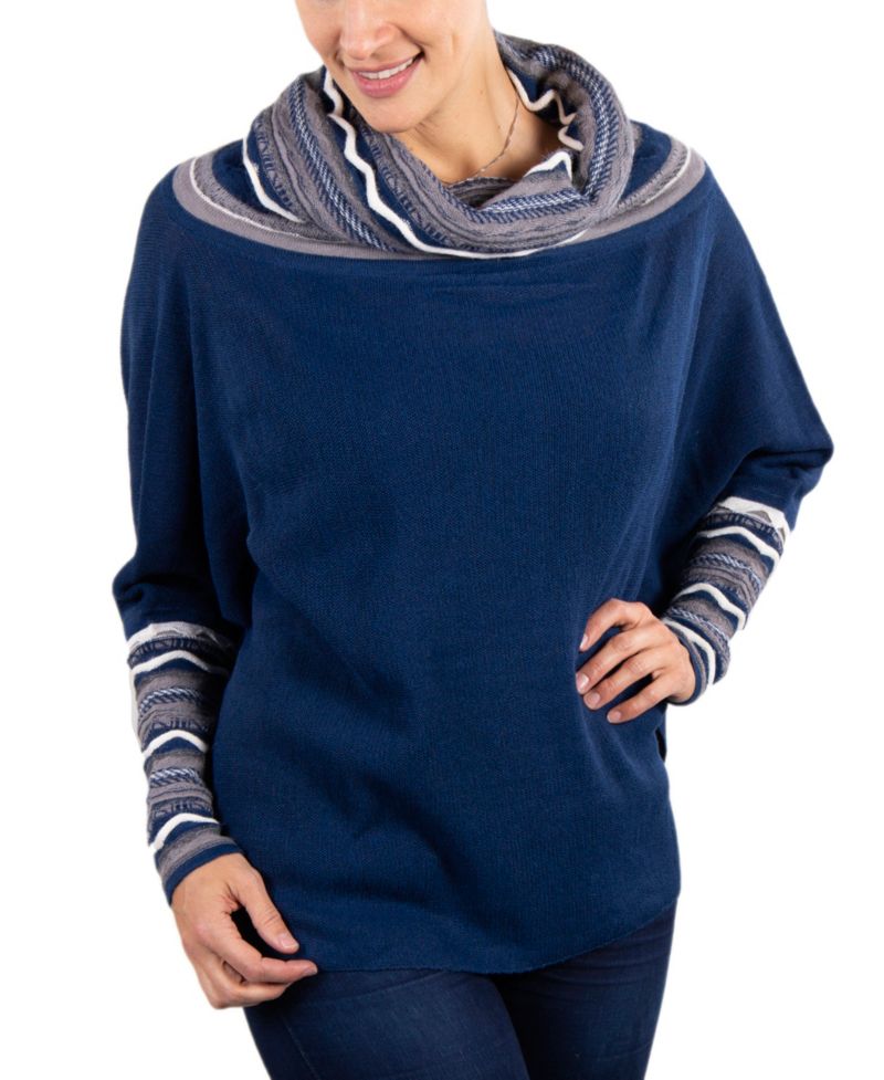 Women's Rossana Alpaca Cowl Neck Poncho Sweater