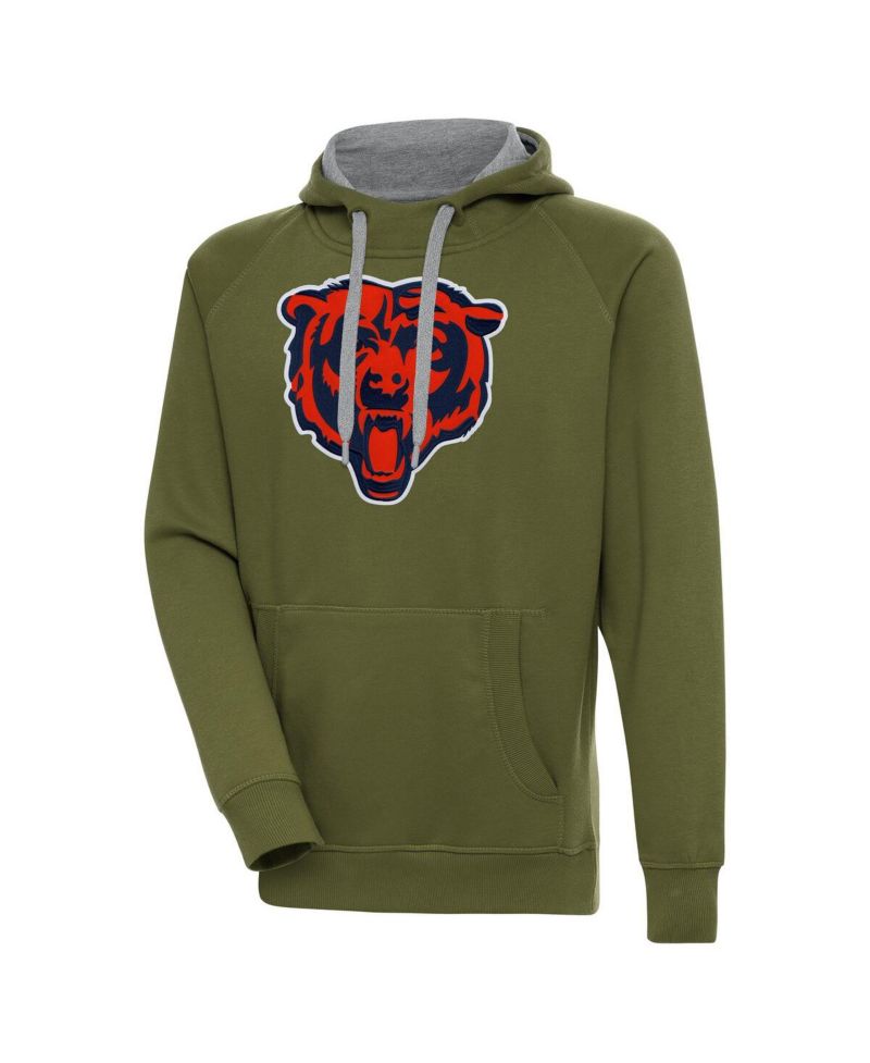 Men's Olive Chicago Bears Primary Logo Victory Pullover Hoodie