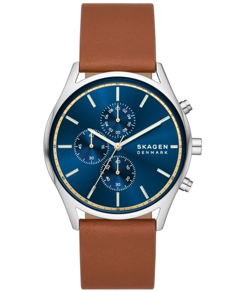 Men's Hoist Chronograph Brown Leather Watch 42mm